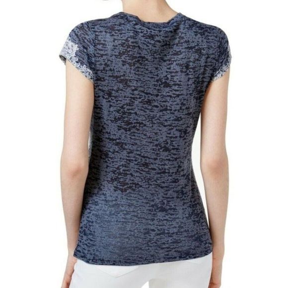 INC XS Twilight Blue Stud Burnout Top NWT - Picture 2 of 11